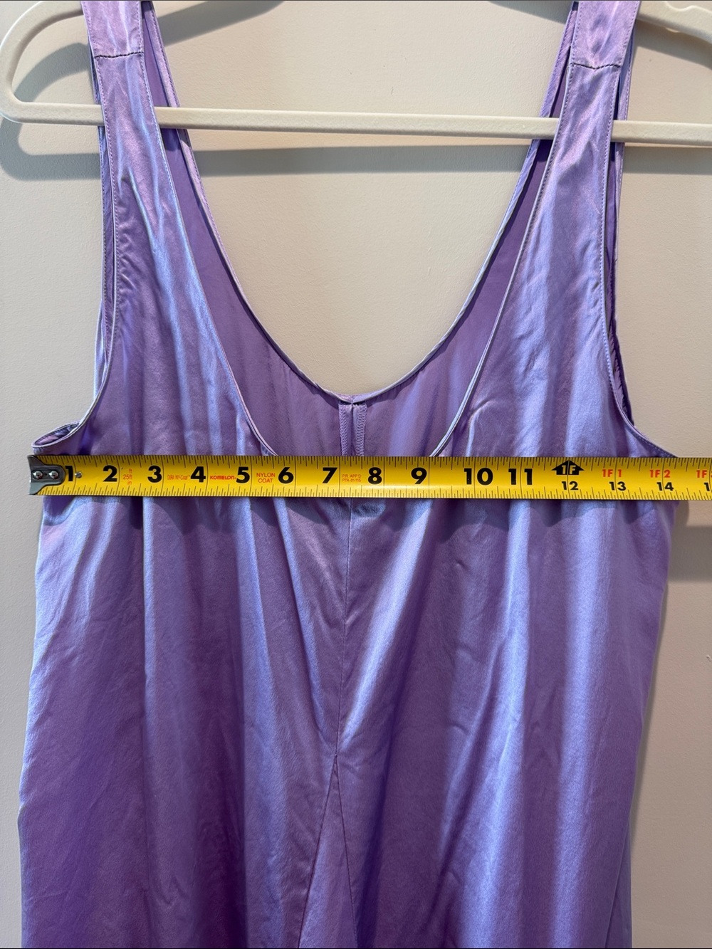 BR 100% Silk Lavender Maxi Dress - Elegant Flowing Scoop Neck - Large - Picture 3 of 6